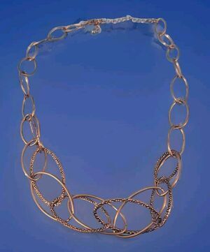 Y2k Choker  Necklace Fashion Jewelry Gold Tone Ovals Rings  Adjustable